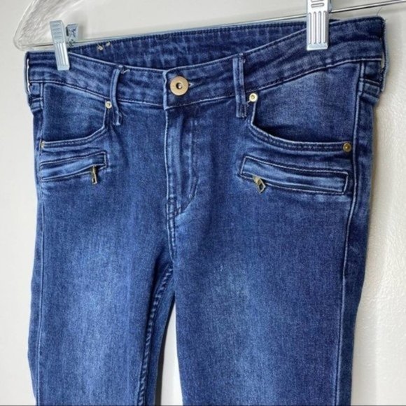 & Denim H&M Moto Skinny Low Rise Ankle Jeans Size 28 - Picture 2 of 8